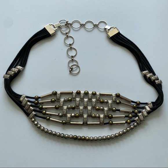 Vintage black and silver adjustable belt - Picture 5 of 5